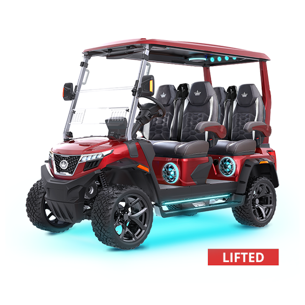 Evolution D6 XT4 color FLAMENCO RED Golf Cart